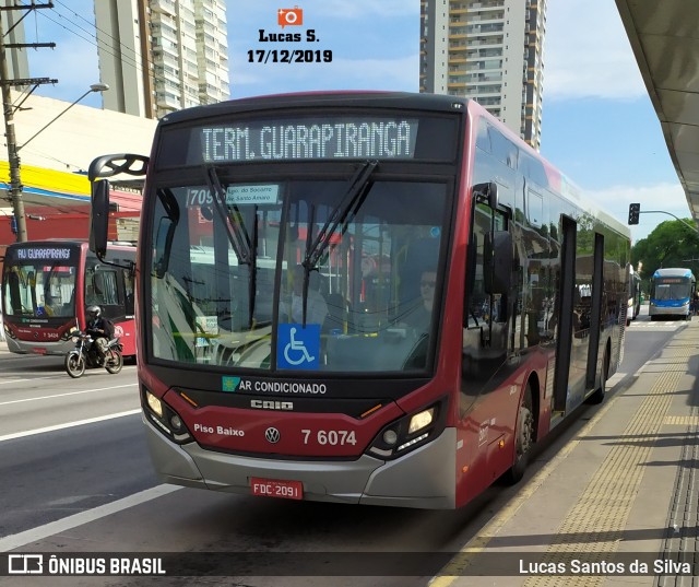 Viação Gatusa Transportes Urbanos 7 6074 na cidade de São Paulo, São Paulo, Brasil, por Lucas Santos da Silva. Número da foto: #7350425.