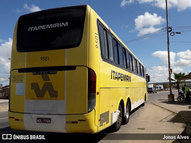 Viação Itapemirim 9501 na cidade de Goiana, Pernambuco, Brasil, por Jonas Alves. ID da foto: 7353794.