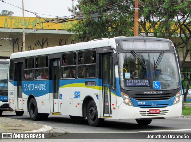Viação Vaz 02 610 na cidade de Santo André, São Paulo, Brasil, por Jonathan Braandão. Número da foto: #7353225.