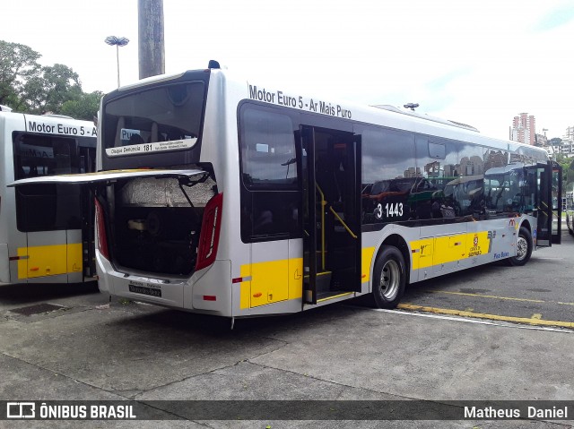 Viação Metrópole Paulista - Zona Leste 3 1443 na cidade de São Paulo, São Paulo, Brasil, por Matheus  Daniel. ID da foto: 7351744.