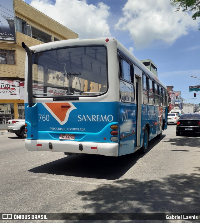 Viação Sanremo 760 na cidade de Vila Velha, Espírito Santo, Brasil, por Gabriel Lavnis. Número da foto: #7356462.