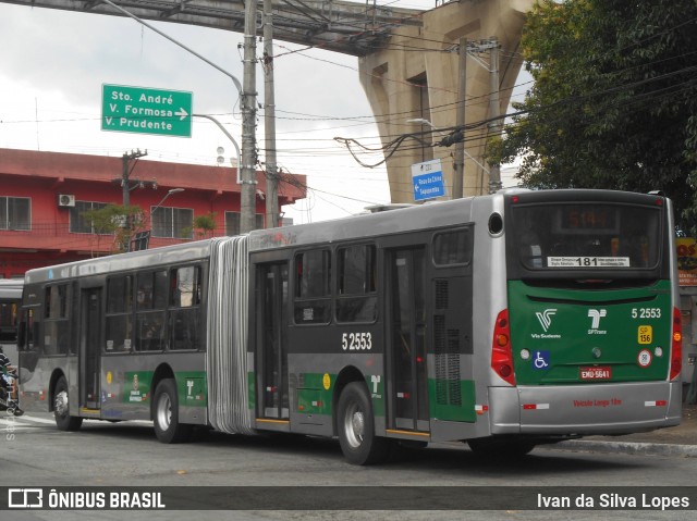 Via Sudeste Transportes S.A. 5 2553 na cidade de São Paulo, São Paulo, Brasil, por Ivan da Silva Lopes. ID da foto: 7357821.