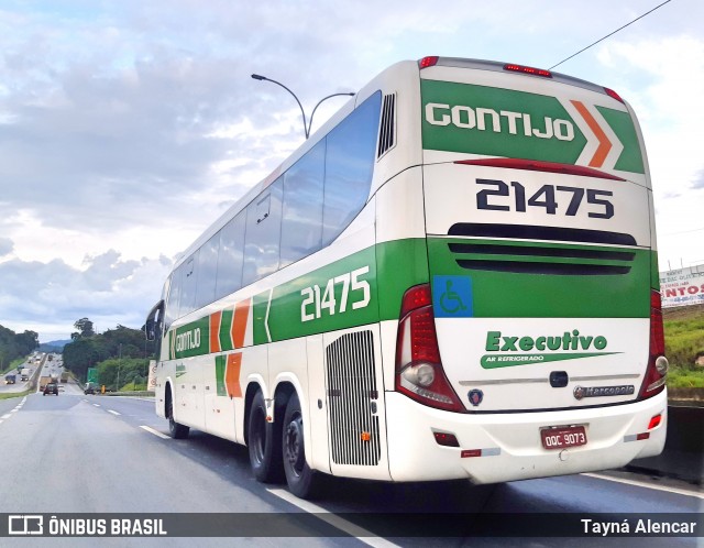 Empresa Gontijo de Transportes 21475 na cidade de Extrema, Minas Gerais, Brasil, por Tayná Alencar. ID da foto: 7357683.
