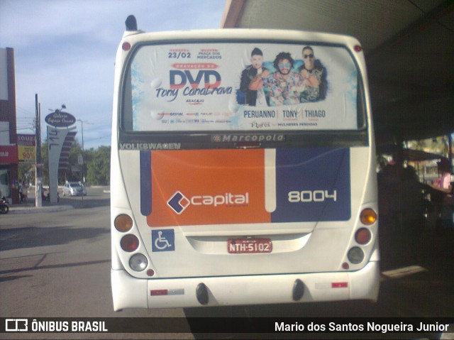 Capital Transportes 8004 na cidade de Aracaju, Sergipe, Brasil, por Mario dos Santos Nogueira Junior. Número da foto: #7355667.
