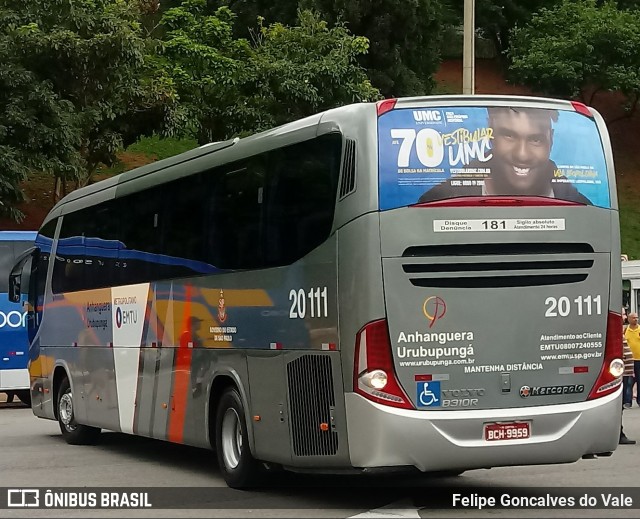 Auto Viação Urubupungá 20.111 na cidade de São Paulo, São Paulo, Brasil, por Felipe Goncalves do Vale. ID da foto: 7357559.