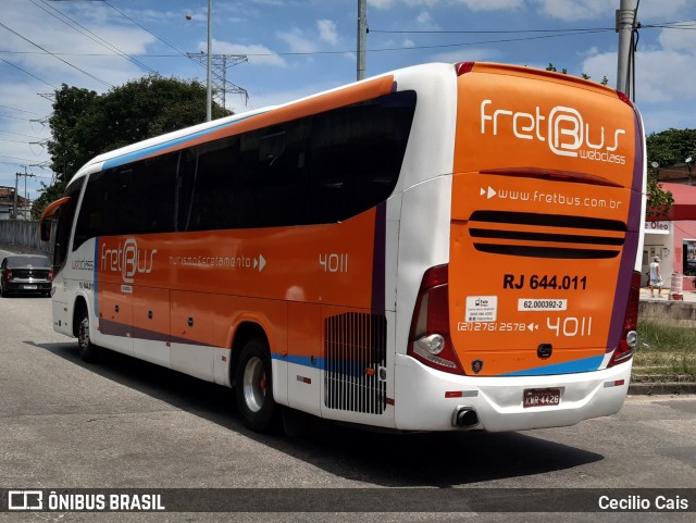 FretBus Fretamento e Turismo 4011 na cidade de Rio de Janeiro, Rio de Janeiro, Brasil, por Cecilio Cais. ID da foto: 7358741.