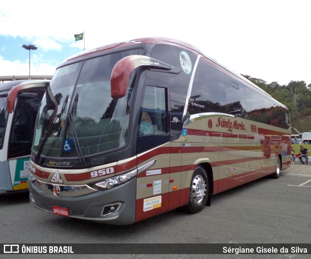 Santa Maria Fretamento e Turismo 950 na cidade de São Paulo, São Paulo, Brasil, por Sérgiane Gisele da Silva. ID da foto: 7358431.