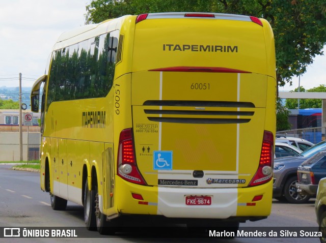 Viação Itapemirim 60051 na cidade de Brasília, Distrito Federal, Brasil, por Marlon Mendes da Silva Souza. Número da foto: #7358638.