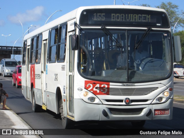 Borborema Imperial Transportes 243 na cidade de Recife, Pernambuco, Brasil, por Gustavo Felipe Melo. ID da foto: 7359246.