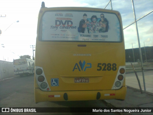 AVP - Auto Viação Paraíso 5288 na cidade de Aracaju, Sergipe, Brasil, por Mario dos Santos Nogueira Junior. ID da foto: 7361595.