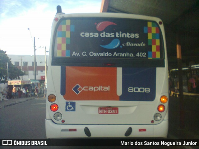 Capital Transportes 8008 na cidade de Aracaju, Sergipe, Brasil, por Mario dos Santos Nogueira Junior. Número da foto: #7361582.