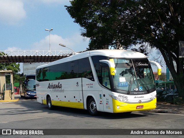 Viação Ariranha 8166 na cidade de São Paulo, São Paulo, Brasil, por Andre Santos de Moraes. ID da foto: 7370004.