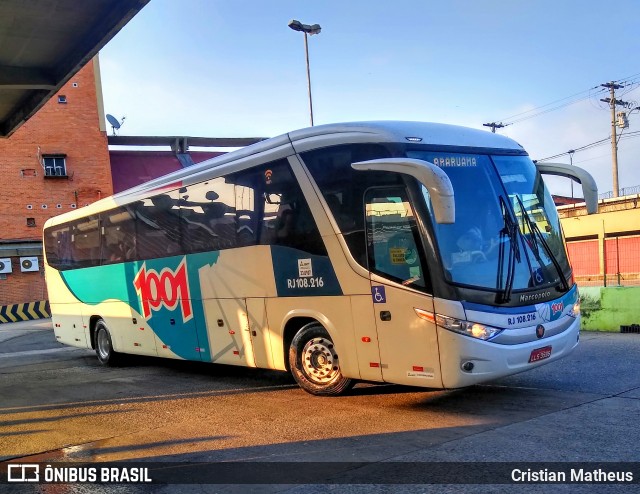 Auto Viação 1001 RJ 108.216 na cidade de Niterói, Rio de Janeiro, Brasil, por Cristian Matheus. ID da foto: 7368955.