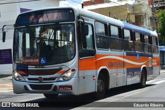 Transportes Coletivos Grande Bauru 2108 na cidade de Bauru, São Paulo, Brasil, por Eduardo Ribeiro. ID da foto: 7289531.