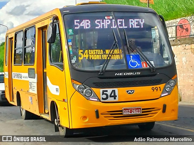 Transporte Suplementar de Belo Horizonte 991 na cidade de Belo Horizonte, Minas Gerais, Brasil, por Adão Raimundo Marcelino. ID da foto: 7377547.