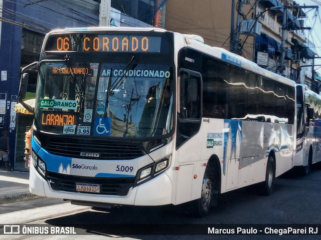 Viação Galo Branco 5.009 na cidade de São Gonçalo, Rio de Janeiro, Brasil, por Marcus Paulo - ChegaParei RJ. ID da foto: 7381898.