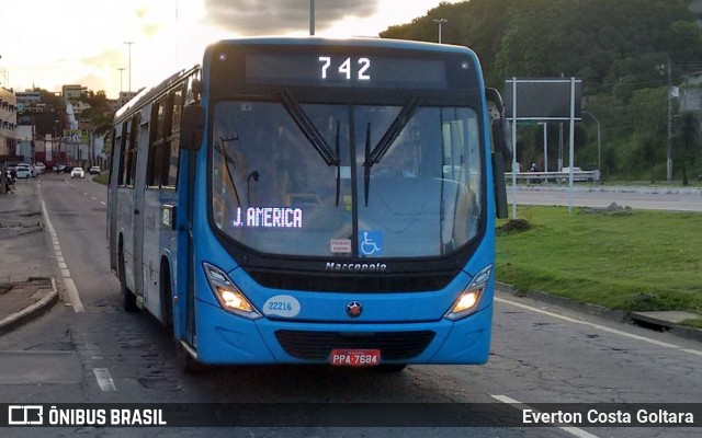 Nova Transporte 22216 na cidade de Cariacica, Espírito Santo, Brasil, por Everton Costa Goltara. Número da foto: #7381857.