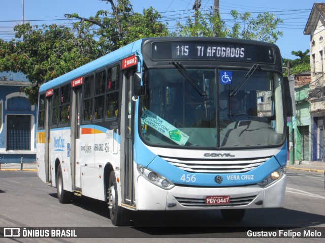 Expresso Vera Cruz 456 na cidade de Recife, Pernambuco, Brasil, por Gustavo Felipe Melo. ID da foto: 7378659.