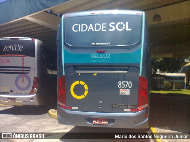 Viação Cidade Sol 8570 na cidade de Salvador, Bahia, Brasil, por Mario dos Santos Nogueira Junior. ID da foto: 7295475.