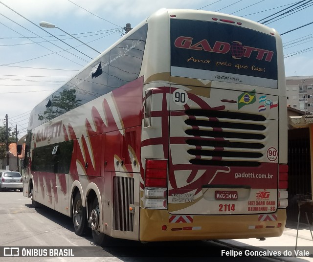 Auto Viação Gadotti 2114 na cidade de São Paulo, São Paulo, Brasil, por Felipe Goncalves do Vale. ID da foto: 7294491.