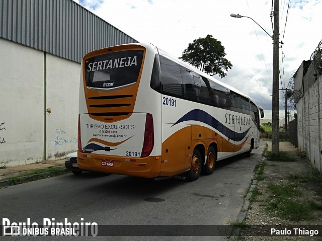 Viação Sertaneja 20191 na cidade de Belo Horizonte, Minas Gerais, Brasil, por Paulo Thiago. ID da foto: 7300087.