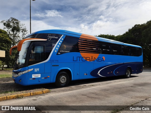 Litorânea Transportes Coletivos 5875 na cidade de São Paulo, São Paulo, Brasil, por Cecilio Cais. ID da foto: 7303320.