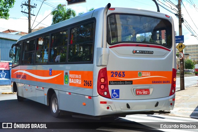 Transportes Coletivos Grande Bauru 2963 na cidade de Bauru, São Paulo, Brasil, por Eduardo Ribeiro. Número da foto: #7301359.