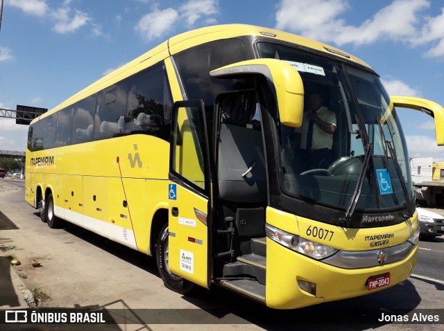 Viação Itapemirim 60077 na cidade de Goiana, Pernambuco, Brasil, por Jonas Alves. Número da foto: #7301633.