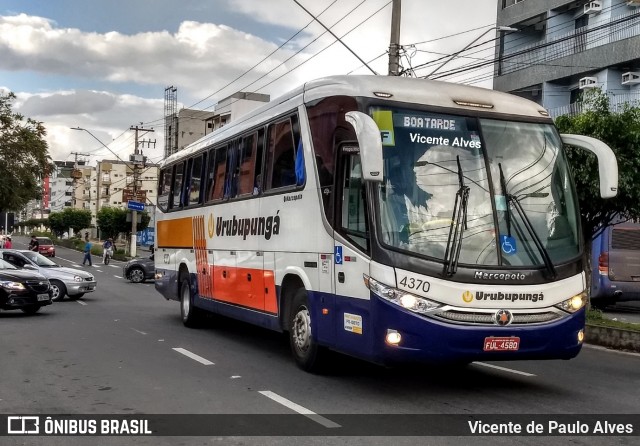 Auto Viação Urubupungá 4370 na cidade de Aparecida, São Paulo, Brasil, por Vicente de Paulo Alves. ID da foto: 7307723.