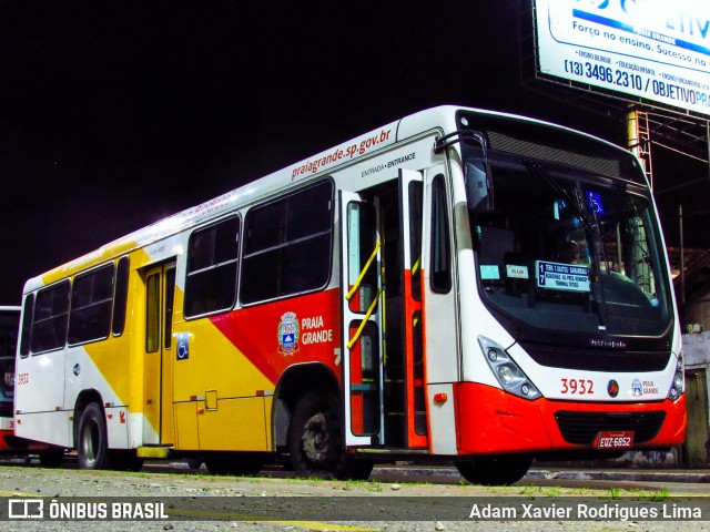 Viação Piracicabana Praia Grande 3932 na cidade de Praia Grande, São Paulo, Brasil, por Adam Xavier Rodrigues Lima. ID da foto: 7305759.