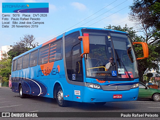 Litorânea Transportes Coletivos 5078 na cidade de São José dos Campos, São Paulo, Brasil, por Paulo Rafael Peixoto. ID da foto: 7307454.