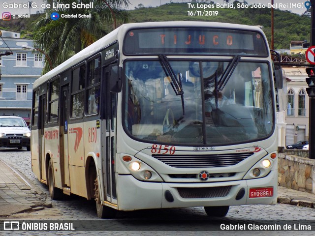 Viação Presidente 8150 na cidade de São João del Rei, Minas Gerais, Brasil, por Gabriel Giacomin de Lima. Número da foto: #7310280.