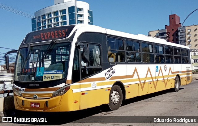 Companhia Carris Porto-Alegrense 0847 na cidade de Porto Alegre, Rio Grande do Sul, Brasil, por Eduardo Rodrigues. Número da foto: #7309968.