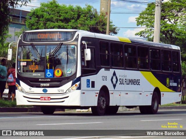 Viação Sul Fluminense 1218 na cidade de Volta Redonda, Rio de Janeiro, Brasil, por Wallace Barcellos. ID da foto: 6478789.