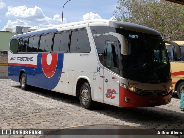 Viação São Cristóvão 2240 na cidade de Divinópolis, Minas Gerais, Brasil, por Ailton Alves. ID da foto: 6478684.