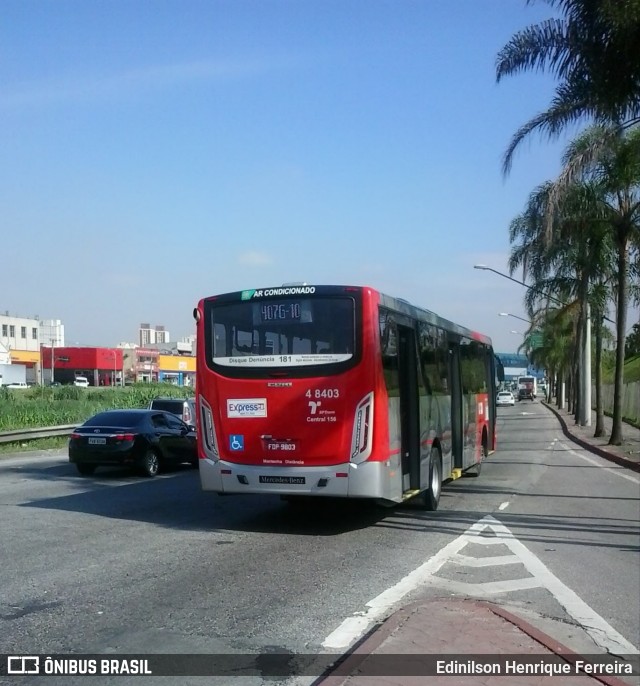 Express Transportes Urbanos Ltda 4 8403 na cidade de São Paulo, São Paulo, Brasil, por Edinilson Henrique Ferreira. ID da foto: 6498859.