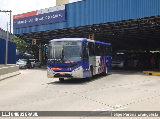 Auto Viação Triângulo 1017 na cidade de São Bernardo do Campo, São Paulo, Brasil, por Felipe Pereira Evangelista. ID da foto: 6498633.