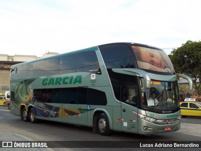 Viação Garcia 7107 na cidade de Rio de Janeiro, Rio de Janeiro, Brasil, por Lucas Adriano Bernardino. Número da foto: #6502715.