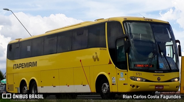 Viação Itapemirim 5721 na cidade de Vitória da Conquista, Bahia, Brasil, por Rian Carlos Costa Fagundes . ID da foto: 6505596.