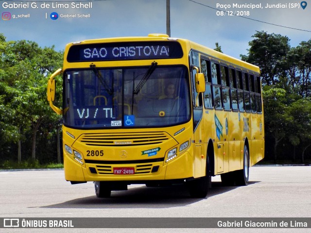 Viação Jundiaiense 2805 na cidade de Jundiaí, São Paulo, Brasil, por Gabriel Giacomin de Lima. Número da foto: #6507796.