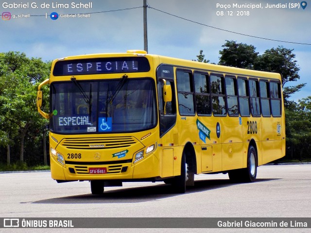 Viação Jundiaiense 2808 na cidade de Jundiaí, São Paulo, Brasil, por Gabriel Giacomin de Lima. Número da foto: #6507801.
