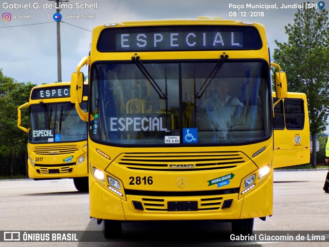 Viação Jundiaiense 2816 na cidade de Jundiaí, São Paulo, Brasil, por Gabriel Giacomin de Lima. Número da foto: #6507809.