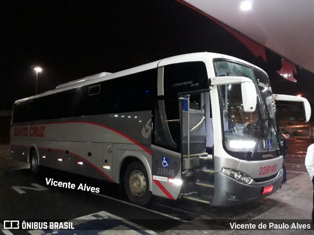 Viação Santa Cruz 228140 na cidade de Pouso Alegre, Minas Gerais, Brasil, por Vicente de Paulo Alves. ID da foto: 6510611.