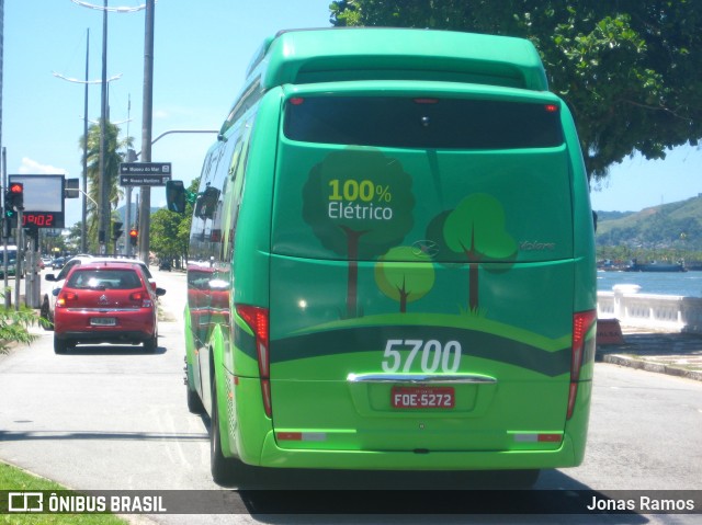 Viação Piracicabana Santos 5700 na cidade de Santos, São Paulo, Brasil, por Jonas Ramos. ID da foto: 6509411.