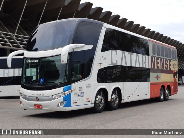 Auto Viação Catarinense 3736 na cidade de Florianópolis, Santa Catarina, Brasil, por Ruan Martinez. Número da foto: #6509604.