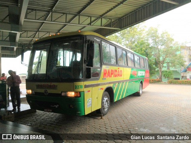 Eucatur - Empresa União Cascavel de Transportes e Turismo 3278 na cidade de Ji-Paraná, Rondônia, Brasil, por Gian Lucas  Santana Zardo. ID da foto: 6508998.