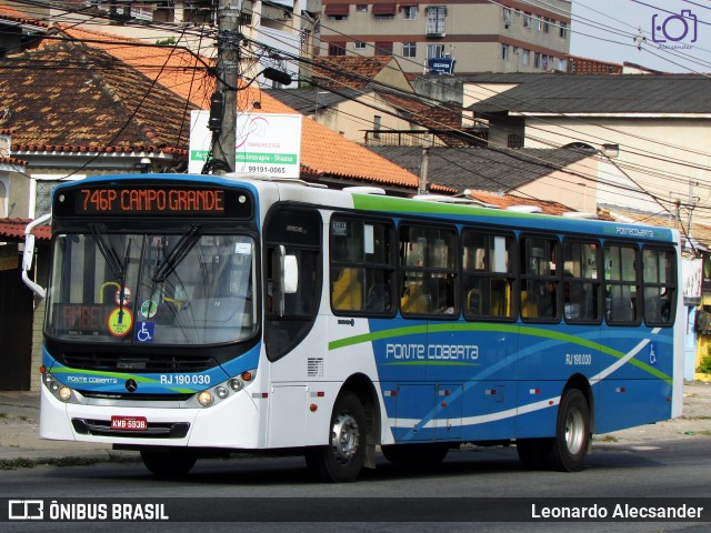 Viação Ponte Coberta RJ 190.030 na cidade de Rio de Janeiro, Rio de Janeiro, Brasil, por Leonardo Alecsander. Número da foto: #6516914.