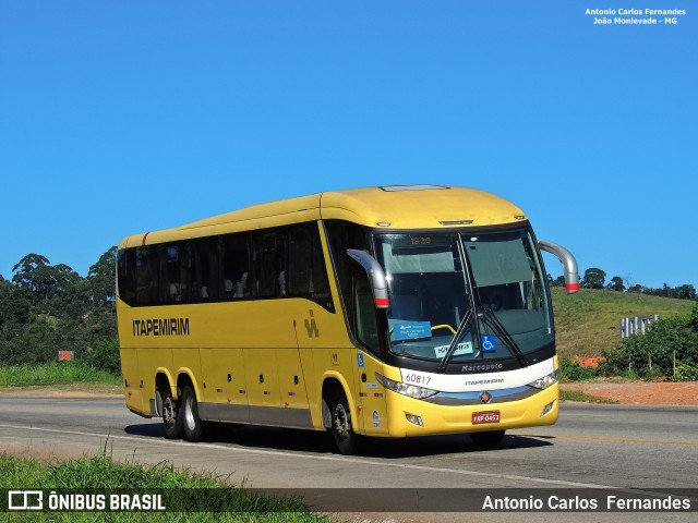 Viação Itapemirim 60817 na cidade de João Monlevade, Minas Gerais, Brasil, por Antonio Carlos Fernandes. ID da foto: 6517261.