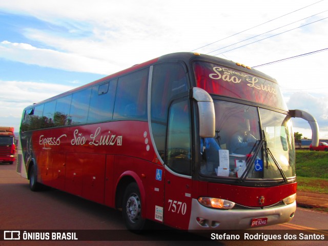 Expresso São Luiz 7570 na cidade de Rondonópolis, Mato Grosso, Brasil, por Stefano  Rodrigues dos Santos. ID da foto: 6517286.