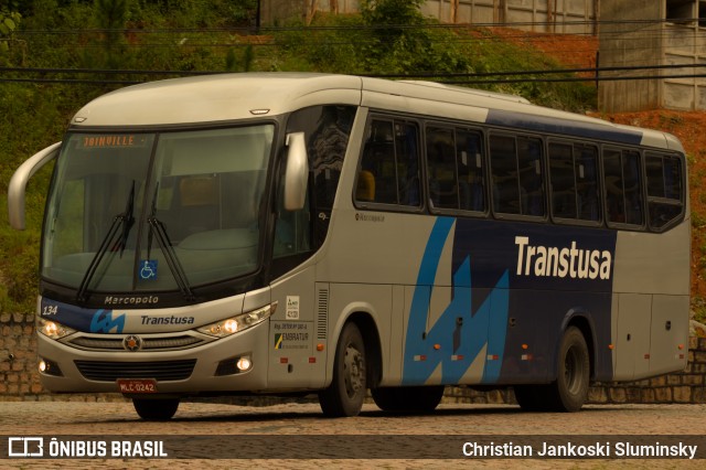 Transtusa - Transporte e Turismo Santo Antônio 134 na cidade de Joinville, Santa Catarina, Brasil, por Christian Jankoski Sluminsky. ID da foto: 6524687.